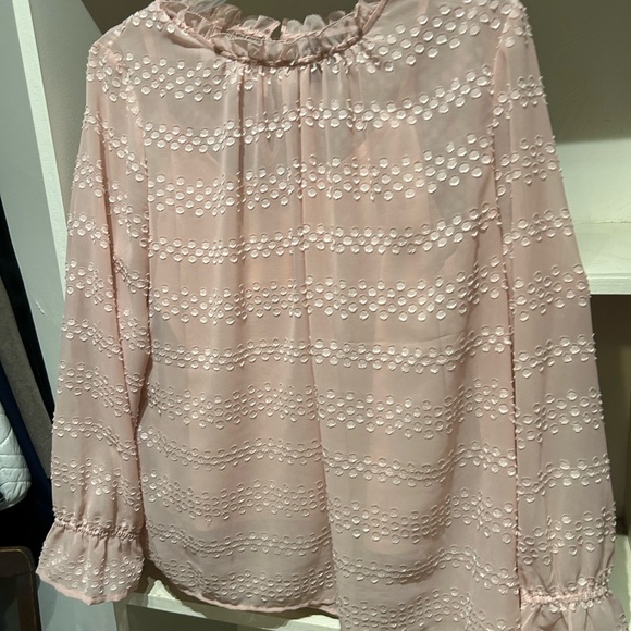 Liz Claiborne long sleeve pale pink blouse & shell size medium - Picture 6 of 16
